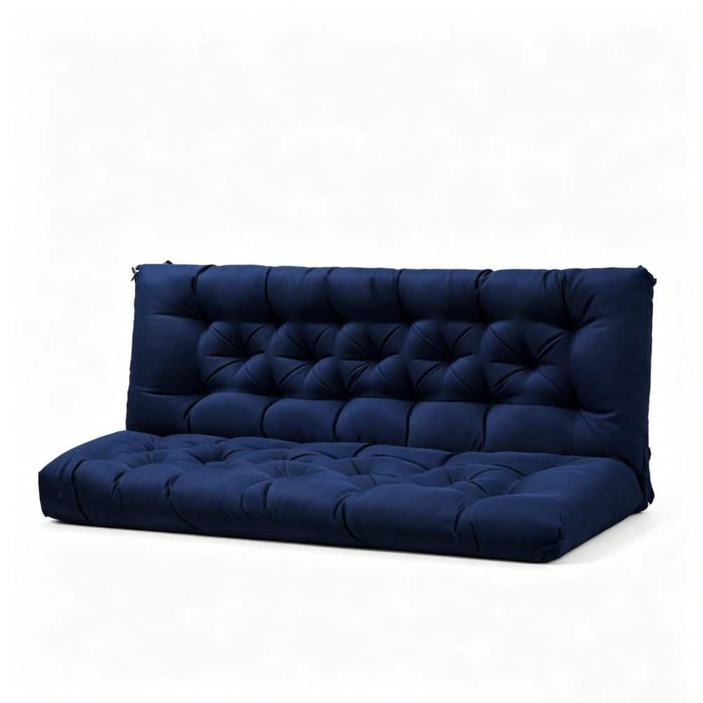 60 x 40 Porch Swing Cushions, Outdoor Swing Cushion for Patio Furniture, 3 Seater Replacement Cushion with Ties, Blue