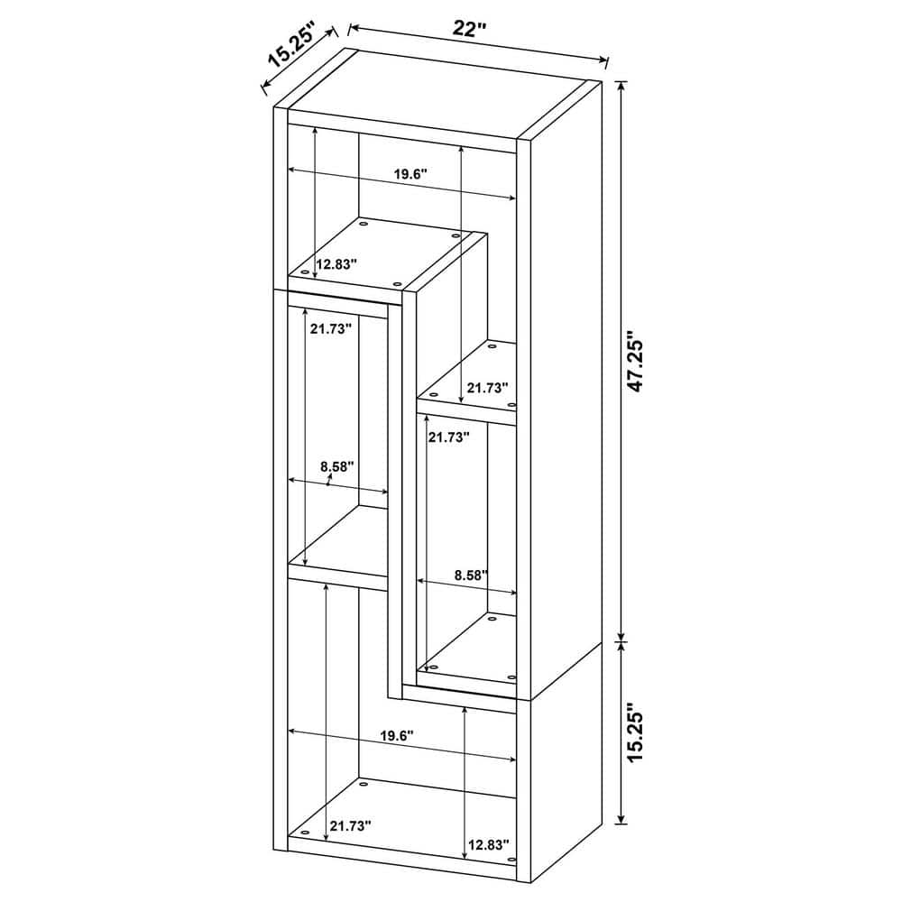 Modern White Convertible TV Console and Bookcase with L-Shaped Shelves