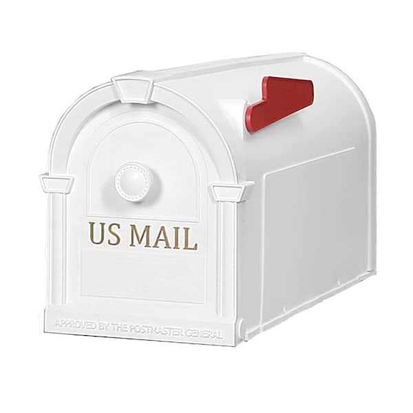POST MOUNT MAILBOX Durable Plastic Postal Large Mail Box Storage Gold Lettering 