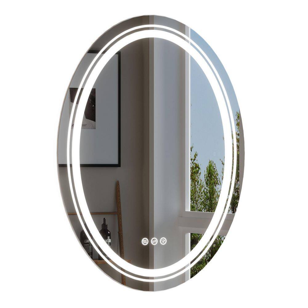 28 in. W x 36 in. H Oval Frameless LED Light Anti Fog Wall Bathroom Vanity Mirror in Backlit + Front Lighted price history on PriceWatchPro