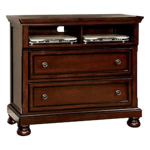 18 in. Brown 2-Drawer Chest of Drawers