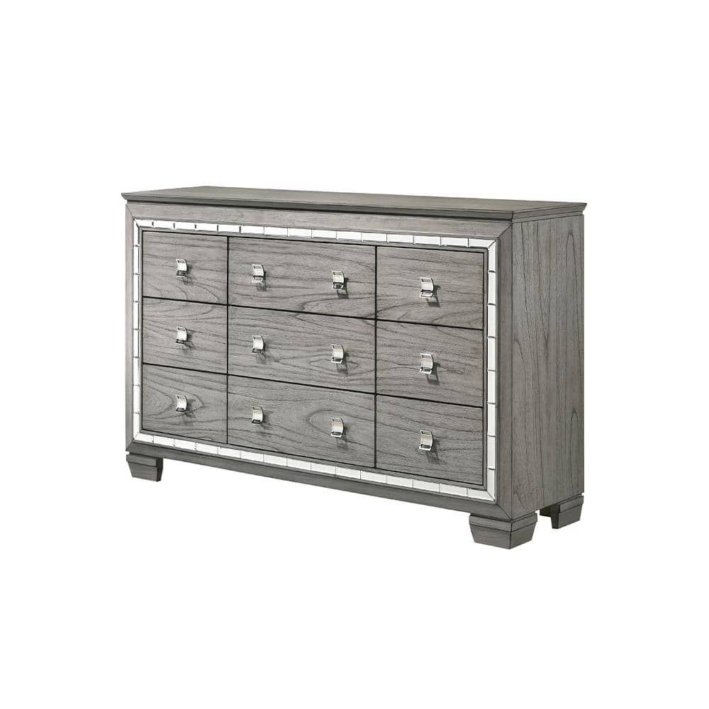 Acme Furniture Antares 9Drawer Light Gray Oak Dresser (41 in. H X 64