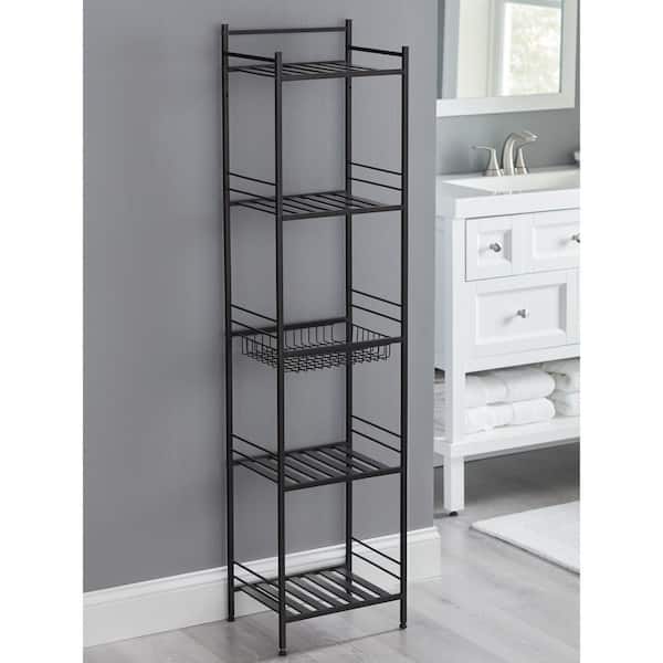 Slat Style 14 in. W x 11 in. D x 58.5 in. H Towel Tower in Bronze