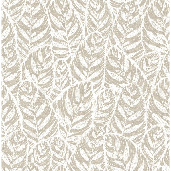 SCOTT LIVING Del Mar Beige BoTanical Beige Paper Strippable Roll (Covers 56.4 sq. ft.)