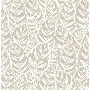 Del Mar Beige Botanical Beige Wallpaper Sample