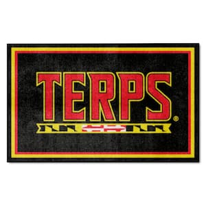 Maryland Terrapins Black 4 ft. x 6 ft. Plush Area Rug