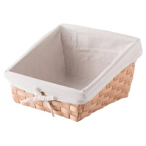 Wooden Angled Display Basket with Fabric Liner for Storage and Display