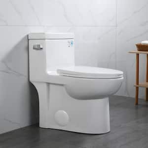 One-Piece 1.28 GPF Single Flush Elongated Toilet in Glossy White