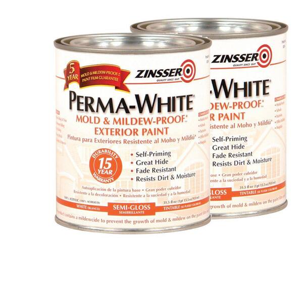 Zinsser 1 Qt. Perma-White Semi Gloss Exterior Primer (2-Pack)-DISCONTINUED