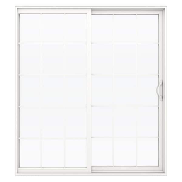 JELD-WEN 72 in. x 80 in. V-2500 White Vinyl Left-Hand 15 Lite Sliding Patio Door