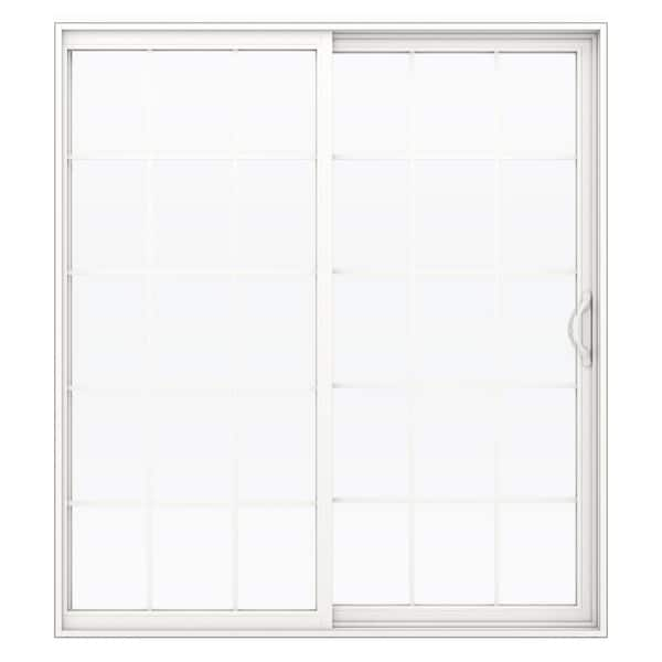 JELD-WEN 60 in. x 80 in. V-2500 White Vinyl Left-Hand 15-Lite Sliding Patio Door