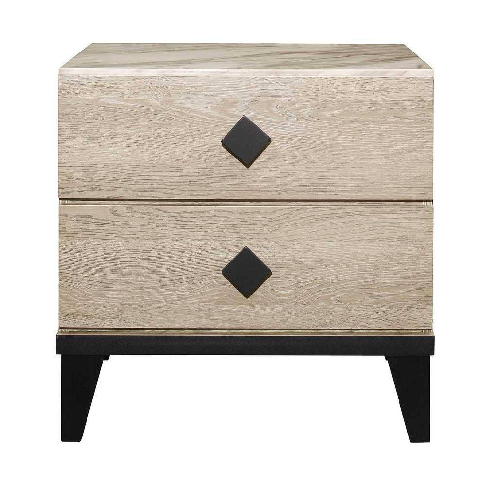 black and cream nightstand