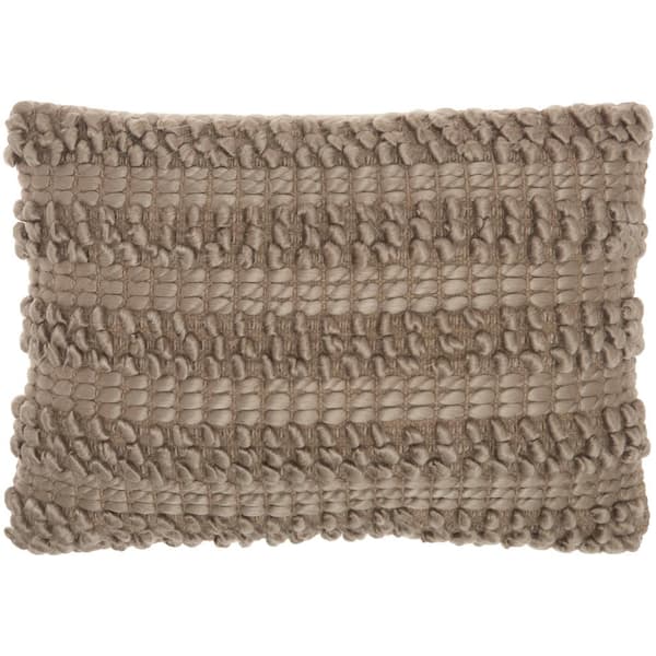 Mina Victory Lifestyles Silver Gray Striped 20 in. x 20 in. Throw Pillow