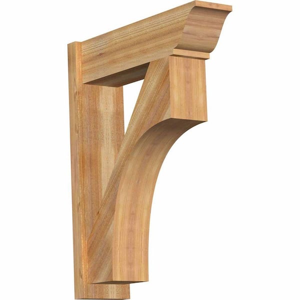 Ekena Millwork 8 in. x 36 in. x 28 in. Westlake Traditional Rough Sawn Western Red Cedar Outlooker