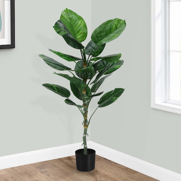Unbranded 4.5 ft. Artificial Plant Dieffenbachia Tree Indoor Fake Silk Plant Evergreen Tree with Realistic Leaves in Pot