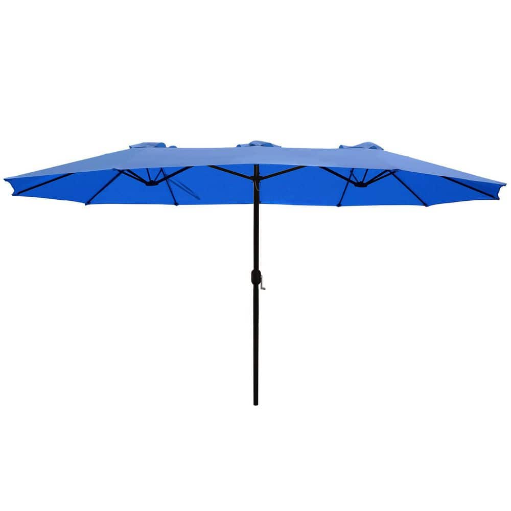 15 ft. x 9 ft. Steel Market Rectangular Outdoor Patio Umbrella in Navy price history on PriceWatchPro