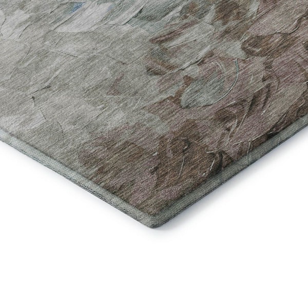 Mayfield Premium Machine Washable Abstract AMF1674 Denim 8 ft. x 10 ft. Area Rug