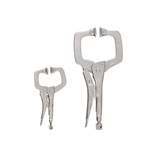 TEKTON 2-Piece Swivel Pad C-Clamp Locking Pliers Set