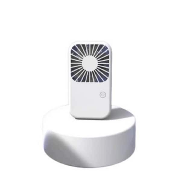 Portable Handheld 800 mAh USB Rechargeable 3 in. 3 Fan Speeds Desk Fan White with Long-lasting Battery and Phone Holder