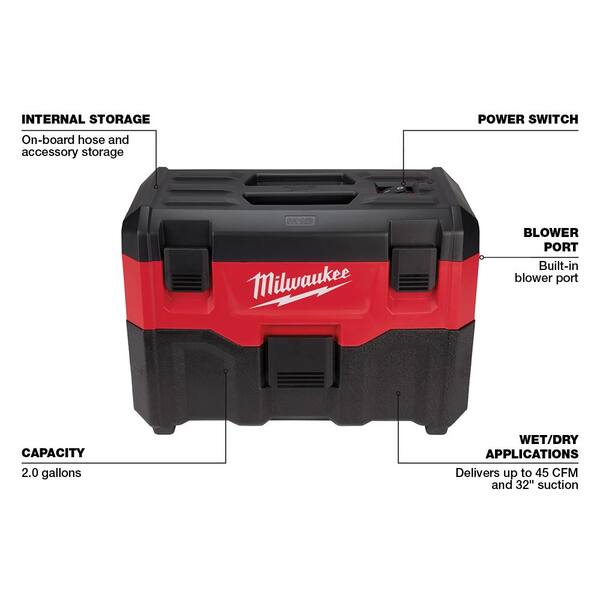 Milwaukee 0884-20-48-22-3100 M18 18V Lithium-Ion Cordless Compact Blower with INKZALL Black Fine Point Jobsite Marker