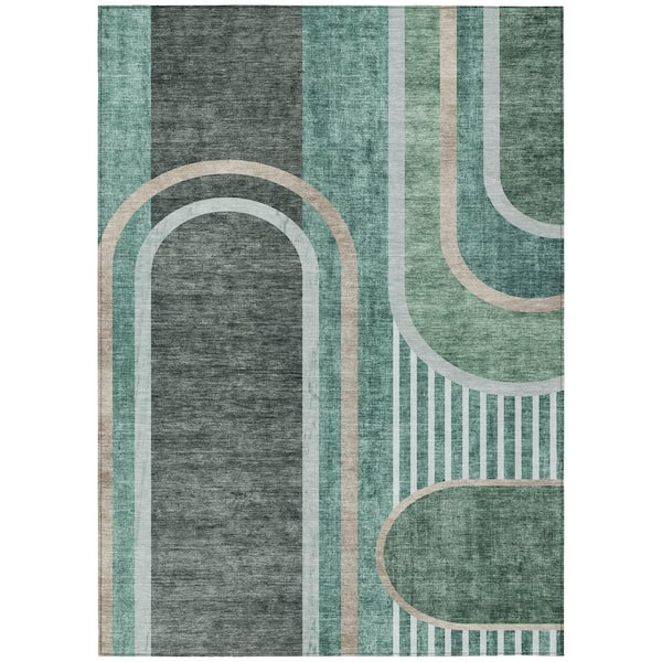 Addison Rugs Chantille ACN532 Emerald 5 ft. x 7 ft. 6 in. Machine Washable Indoor/Outdoor Geometric Area Rug