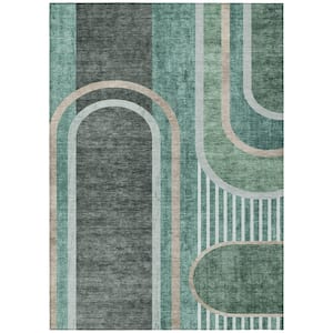 Chantille ACN532 Emerald 8 ft. x 10 ft. Machine Washable Indoor/Outdoor Geometric Area Rug