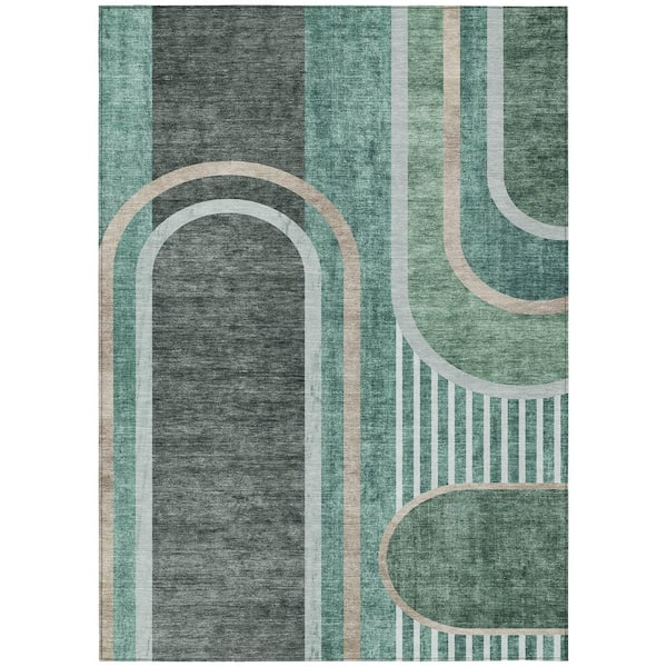 Addison Rugs Chantille ACN532 Emerald 9 ft. x 12 ft. Machine Washable Indoor/Outdoor Geometric Area Rug