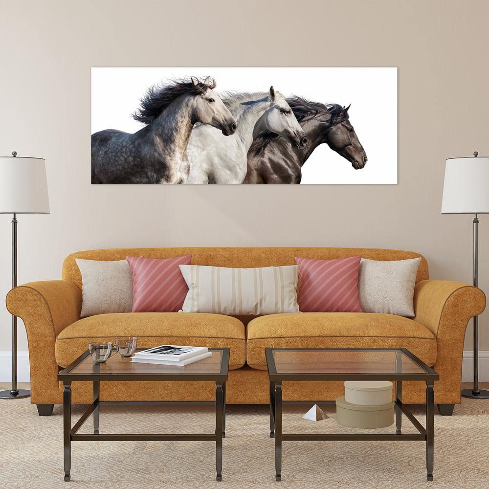 Trilogy 1 Frameless Free Floating Tempered Glass Horse Wall Art
