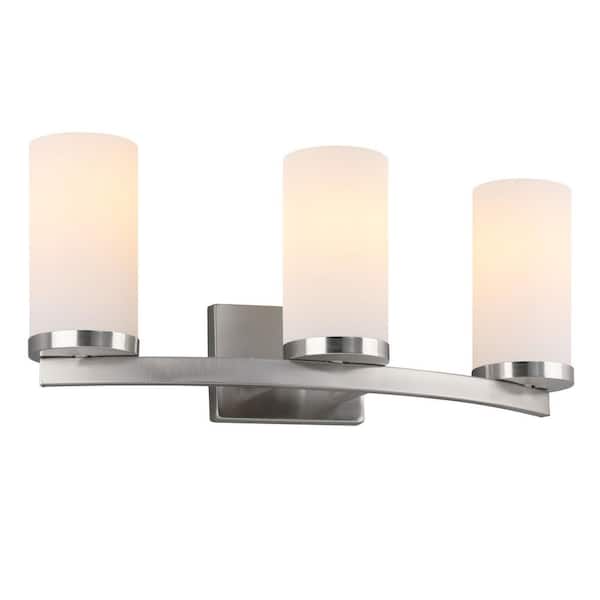 Design House Desta 22.38 in. W 3-Light Satin Nickel Vanity Light with Curved Bar