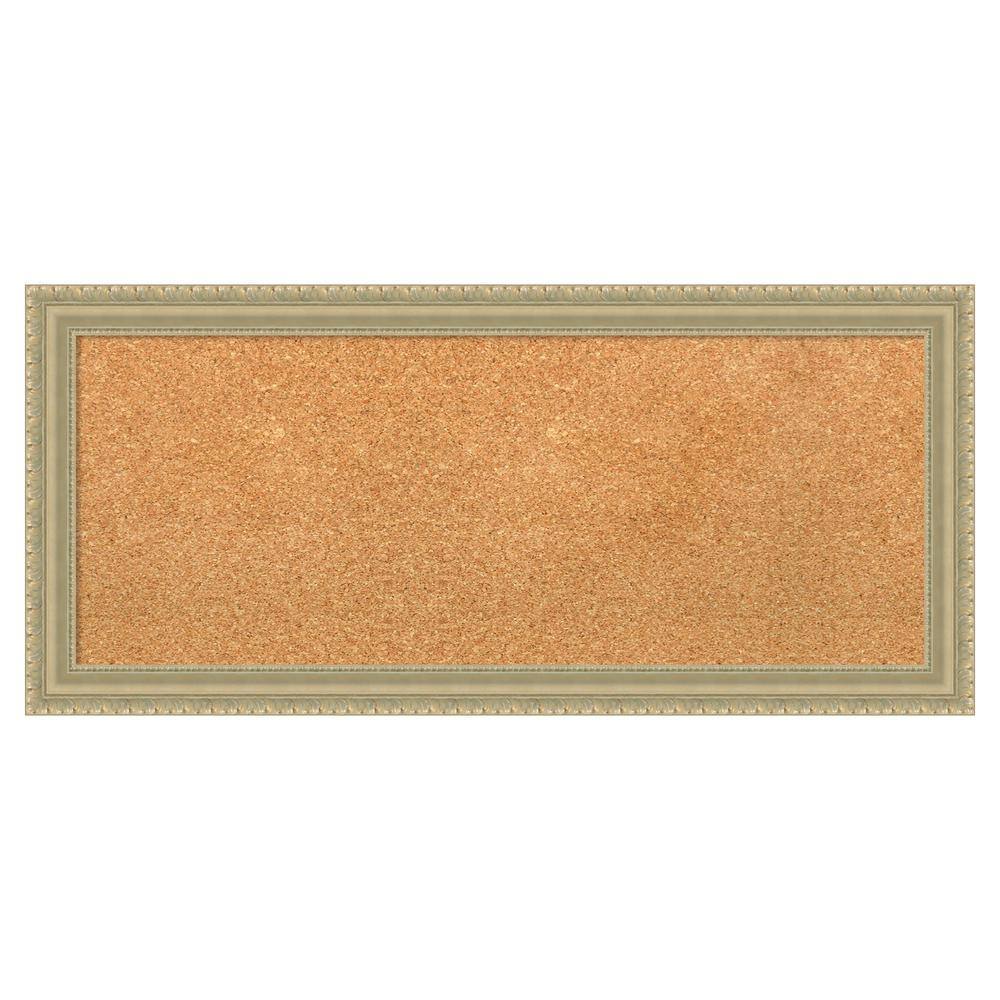 Amanti Art Champagne Teardrop Wood Framed Natural Corkboard 33 in. x 15 ...