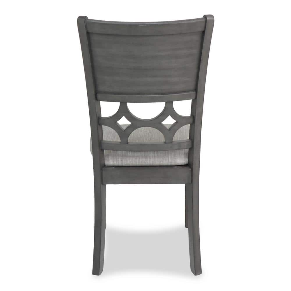 Gray Round Wood Dining Table Set with 4 Chairs