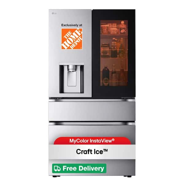 29 cu. ft. SMART MyColor InstaView Standard-Depth MAX 4-Door French Door Refrigerator in Stainless Steel with Craft Ice