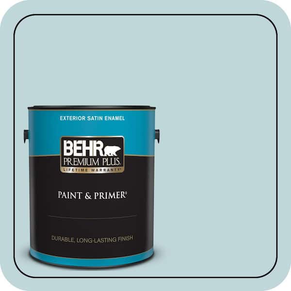 BEHR PREMIUM PLUS 1 gal. #S450-2 Wind Speed Satin Enamel Exterior Paint & Primer