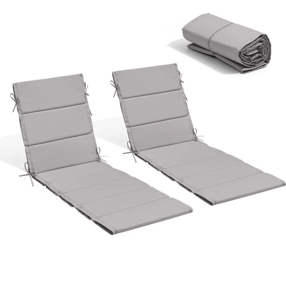 80 in. x 26 in. 2-Piece Cushion Guard Deep Seating Outdoor Chaise Lounge Cu