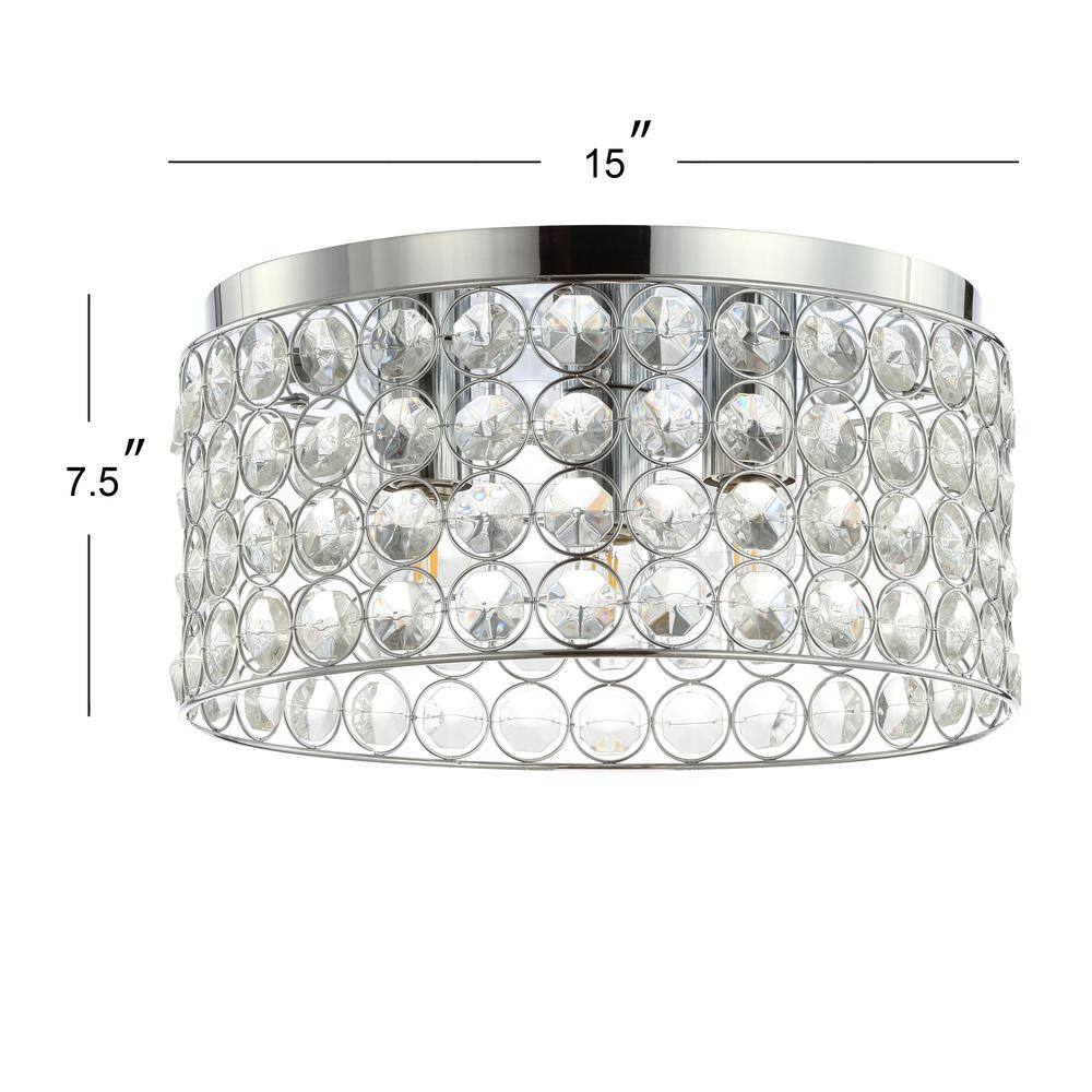Ellen Crystal Chrome 15" LED Flush Mount Ceiling Light