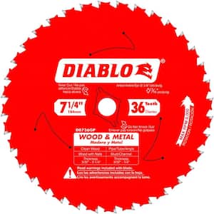 7-1/4in. x 36-Teeth Carbide Saw Blade for Wood and Metal