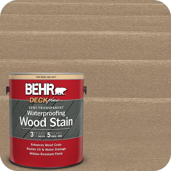 BEHR DECKplus 1 gal. #ST-143 Harbor Gray Semi-Transparent Waterproofing Exterior Wood Stain