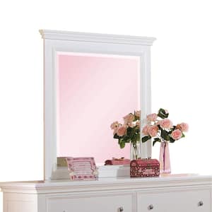 Lacey 2 in. W x 39 in. H Wood White Dresser Mirror