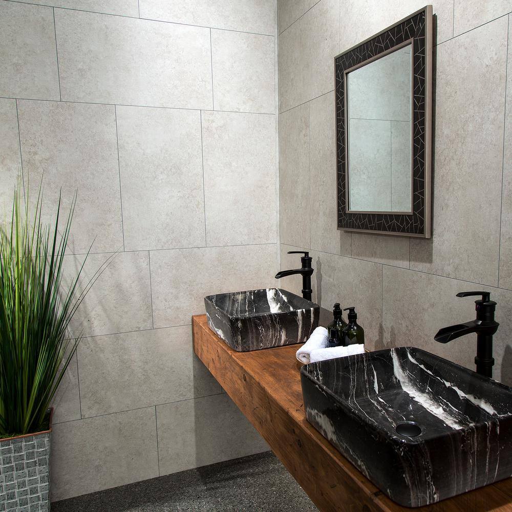 Rain Cloud 25.6 in. x 14.8 in. Vinyl Waterproof Interlocking Wall Tiles