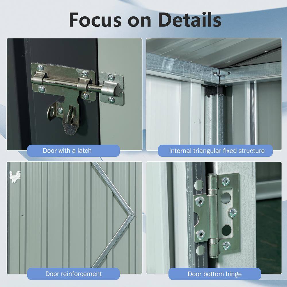 5 ft. x 3 ft. Gray Metal Outdoor Storage Shed with Window