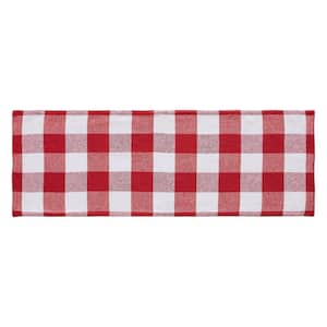 Annie  12 in. W x 36 in. L Red Check Cotton Polyester Table Runner