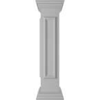 Corner 40 in. x 8 in. White Box Newel Post with Panel, Peaked Capital and Base Trim (Installation Kit Included)