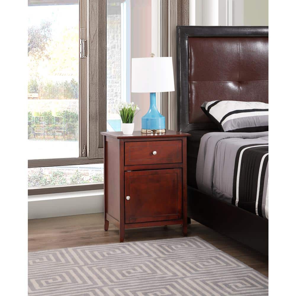 Lzzy 1-Drawer Cherry Nightstand (25 in. H x 19 in. W x 15 in. D)