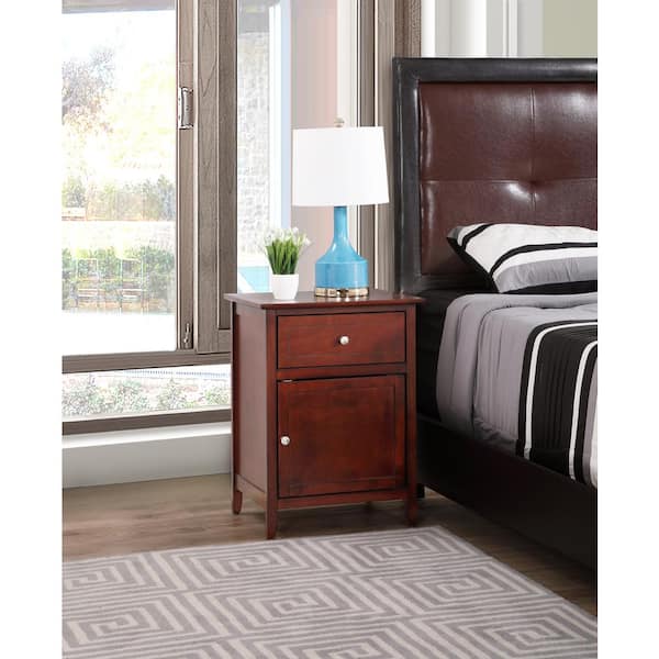 AndMakers Lzzy 1-Drawer Cherry Nightstand (25 in. H x 19 in. W x 15 in. D)