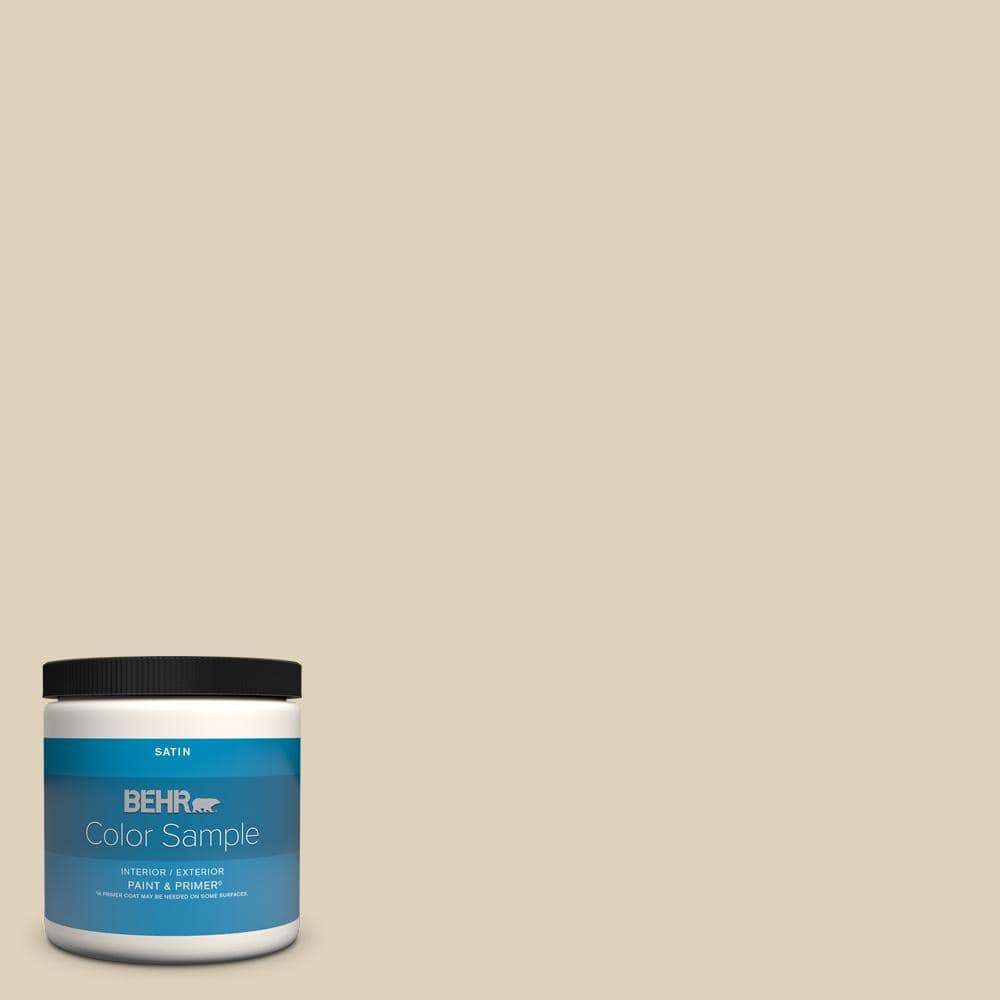 BEHR PREMIUM PLUS 8 oz. PPU4-12 Natural Almond Satin Enamel  InteriorExterior Paint & Primer Color Sample B370416 - The Home Depot