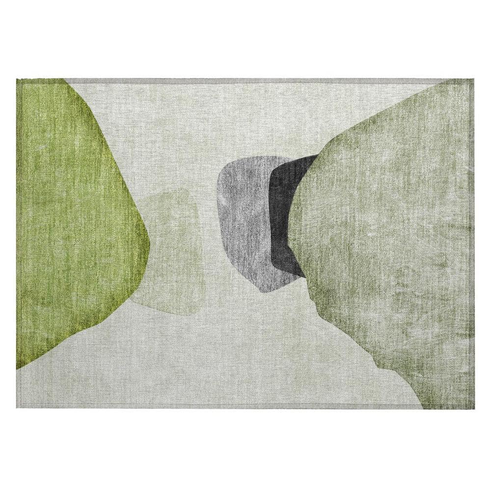 Green Black and Gray 2 ft. x 3 ft. Woven Abstract Rectangle Indoor/Outdoor Area Rug price history on PriceWatchPro