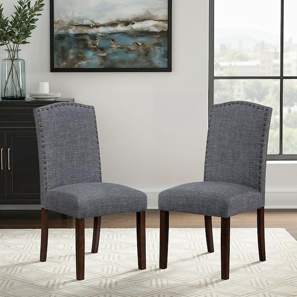 Myrna Gray Textured Upholstered Dining Side Chair (Set of 2)