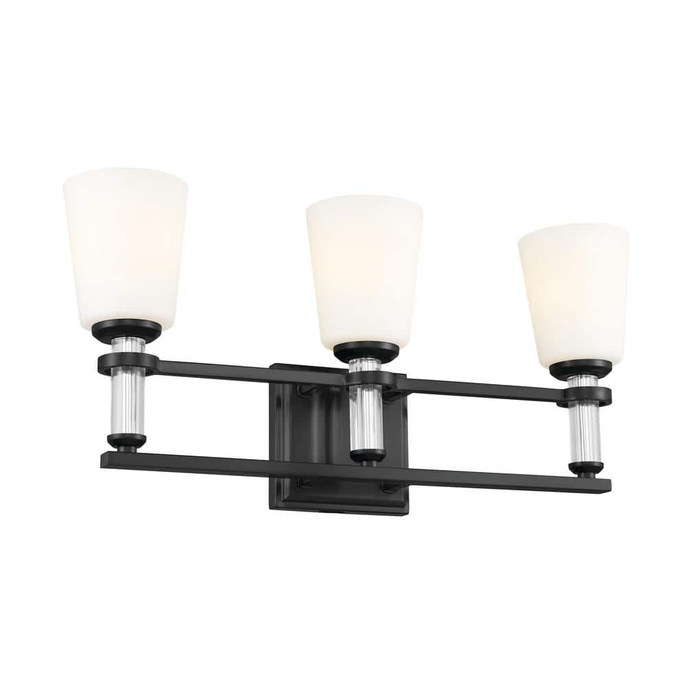 KICHLER Rosalind 23.75 in. 3Light Black Traditional Bathroom Vanity