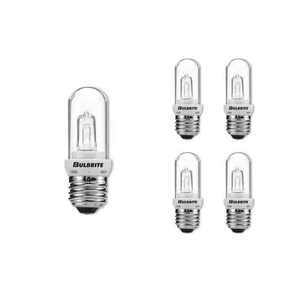 Bulbrite 75-Watt Soft White Light T8 (E26) Medium Screw Base Dimmable Clear Mini Halogen Light Bulb(5-Pack)