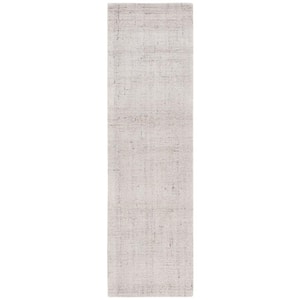 Abstract Ivory/Gray 2 ft. x 8 ft. Distressed Diamond Runner Rug